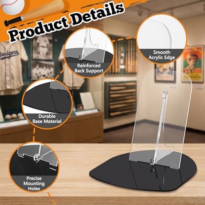 Novabright 2 Pcs Baseball Glove Display Desk Mount Stand Softball Glove Holder Acrylic Storage Organizer Rack for Batting Gloves, Collectibles Memorabilia, Club Fans, Sports Team Decor Gift