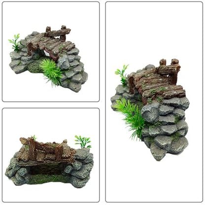 Resin Fish Tanks Simulation Bridge Landscape Tools Fashion Rock Bridge Aquariums Ornament/Turtle Basking Platform Fish Tanks Landscaping Decoration