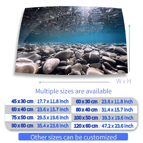 Aquarium Background Stickers - Pebble Surface Ripple - Fish Tank Reptile Terrarium Decor Poster (60 x 30 cm / (23.6 x 11.8 inches))