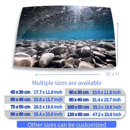 Aquarium Background Stickers - Pebble Surface Ripple - Fish Tank Reptile Terrarium Decor Poster (60 x 30 cm / (23.6 x 11.8 inches))