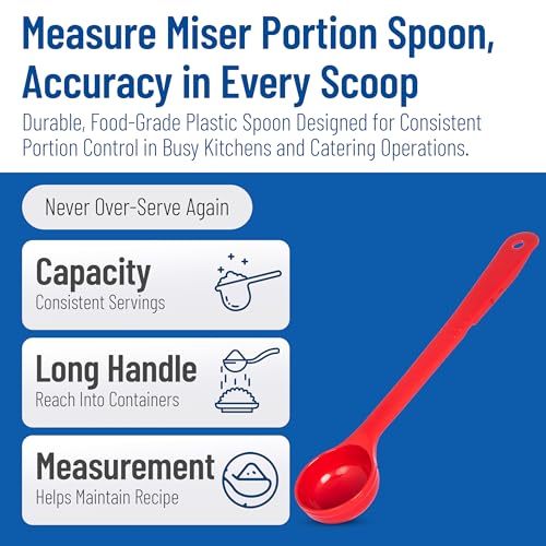 Carlisle FoodService Products Measure Miser Plastic Measuring Spoon with Long Handle, 2 Ounces, Red (Pack of 12) - color: Red, size: 2 Ounces (Pack of 12), style: Solid Long Handle