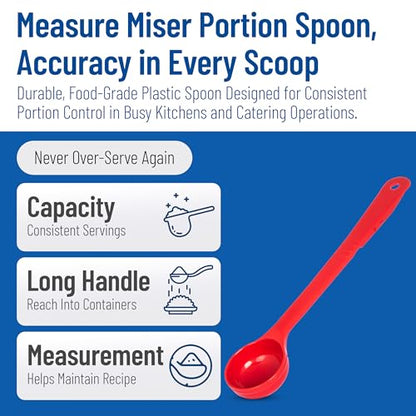 Carlisle FoodService Products Measure Miser Plastic Measuring Spoon with Long Handle, 2 Ounces, Red (Pack of 12) - color: Red, size: 2 Ounces (Pack of 12), style: Solid Long Handle