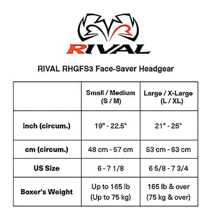 RIVAL Boxing RHGFS3 Face-Saver Sparring Headgear - Wide Eye Opening, Premium Leather, and Thermoplastic Inner Frame - color: Blue, size: Small-Medium
