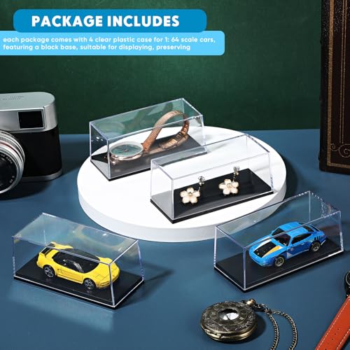 2 Pcs 1/64 Display Case Acrylic Model Cars Display Case 4.17 x 1.81 x 1.81 Inches Clear Plastic Vehicles Toy Cars Storage Collectors