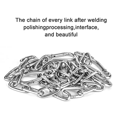 Hanging Chair Chain Set of 2 Stainless Steel Heavy Duty Hanging Kits with 4 Carabiners Hammock Chair Hardware for Indoor Outdoor Playground Hanging Chair Hammock Chair Punching Bags - 23.62" | Heavy Duty Hanging Kits with 4 Carabiners Hammock Chair Hardwa