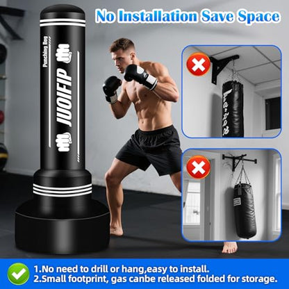 Freestanding Punching Bag with Stand, Men Standing Kickboxing Bag