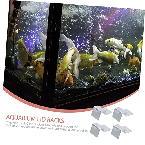 BESPORTBLE 20pcs Stainless Steel Fish Tank Lid Supports Aquarium Cover Holders for Glass Tanks Easy Installation Suitable for Various Aquatic Environments Elegant Design