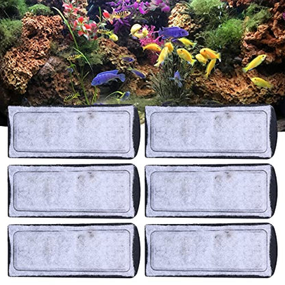 Aquarium Filter Cartridges 6 Pack, Replacement Filter Media for Fish, Compatible with, Power Filters, Activated Carbon Filter Pad for Water