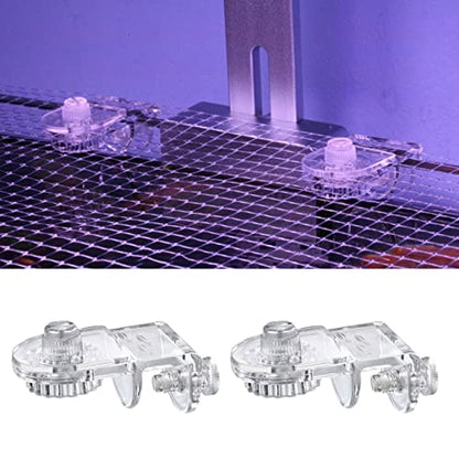 2pcs for Tank Screen Net Holders Anti Jumping Net Clamp Acrylic Fixed Clip Aquarium Accessories Holder Clips Aquarium Screen Net Cover Kit Fish Tank Anti Jump Net Cover