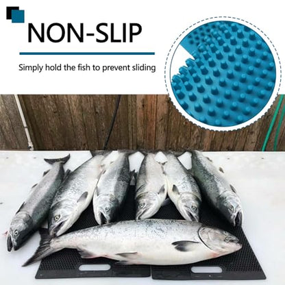 NonSlip Fish Fillet Mat for Filleting, Cutting, Cleaning Heavy Duty Rollable Fish Bait Cutting Board No Need Fish Grippers Large Size Fish Cleaning Mat (14 * 28”, Green) - color: Green, size: 28"L x 14"W