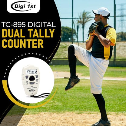 TC-895 Digital Dual Tally Counter, Electronic Up Down Clicker Counter, Add/Subtract People Counter, Handheld Pitch Counter for Golf, Lap & Sports Games - size: 3-1/2 (Pack of 2)