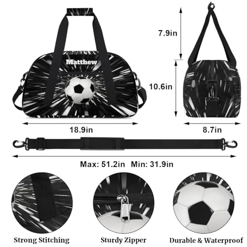 Custom Boys Sports Soccer Training Bag Abstract Black Background - color: Color 17