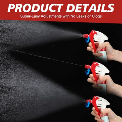 Hushee 48 Pack 28-400 Replacement Trigger Spray Nozzles Only, No Bottle, Heavy Duty Bottle Sprayer for Industrial Home Use, Fit for 32 oz, 16 oz, 8 oz Plastic and Glass Bottles(Red) - color: Red