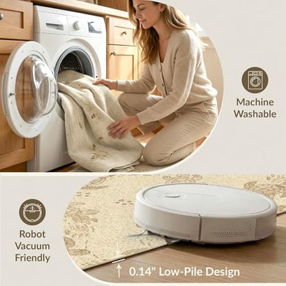 4'x6' Washable Beachy Bubble Accent Rug, Cream Non-Shedding Small Carpet Pet Friendly & Kids Safe Play Mat for Playroom, Bedroom, Reading Nook | Ref:1955150 - color: Beige/Pattern 20, size: 4' x 6' (Rectangular)