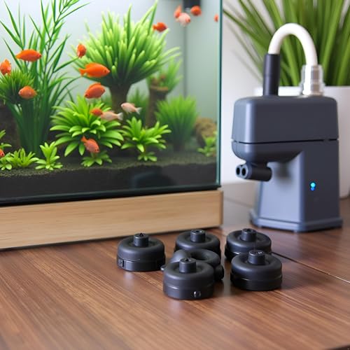 6Pcs Black Aquarium Diaphragm Air Pump Accessories EPDM Rubber Oxygen Pump Replacement Parts for Aquariumss Fishing Oxygen Pump Aquarium Diaphragm Silicone Cup Parts Reolacements Air Pump Accessories