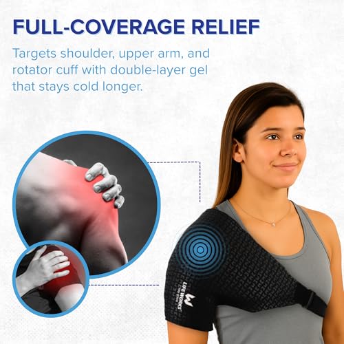 LIFE WORKS Shoulder Ice Gel Pack, Reusable, Injury, Cold, Soft, Flexible