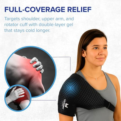 LIFE WORKS Shoulder Ice Gel Pack, Reusable, Injury, Cold, Soft, Flexible