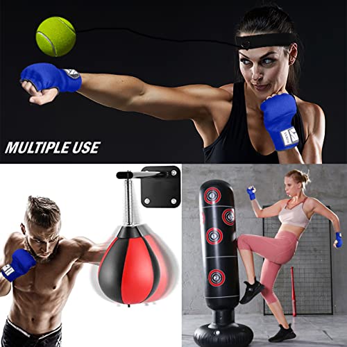 Slip on Boxing Hand Wraps Padded Thick Knuckle Inner Gloves 36 inches Elastic Wrist Strap Quick Wrap Under Mitts for Martial Arts, Muay Thai, MMA, Kickboxing Men Womem - color: Blue, size: Small