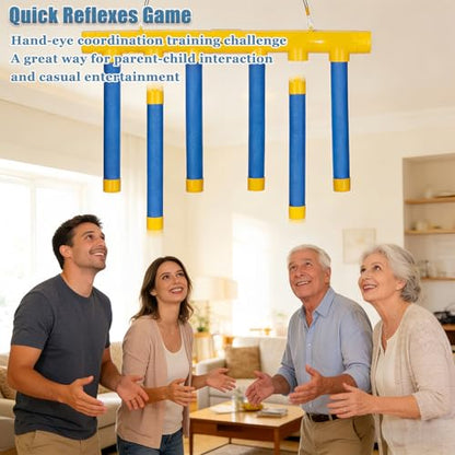 Reflex Drop Sticks Challenge Game with 3 Speed Adjustable and Voice Prompts
