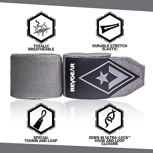 Revgear 180-Inch Elastic Hand Wraps, Granite Grey