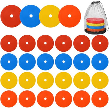 24 Packs 6 Inch Flat Cones, Spot Markers, Soccer Cones, Field Court Markers, Flat Discs, Soccer Training Equipment, Agility Practice, Football
