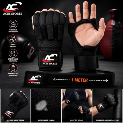 Fast Wraps/Easy Wraps/Hand Wraps Gloves-1 Meter Long Wrist Straps - size: Small