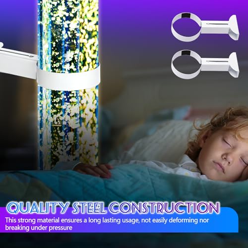 1 Pcs Sensory Bubble Tube Wall Bracket Extending 11 cm Diameter Wall Mounted Bubble Light Holder Water Floor Lamp Holder to Prevent Spillages and Keep Fish Aquarium Tank Stand Safe (White) - color: White