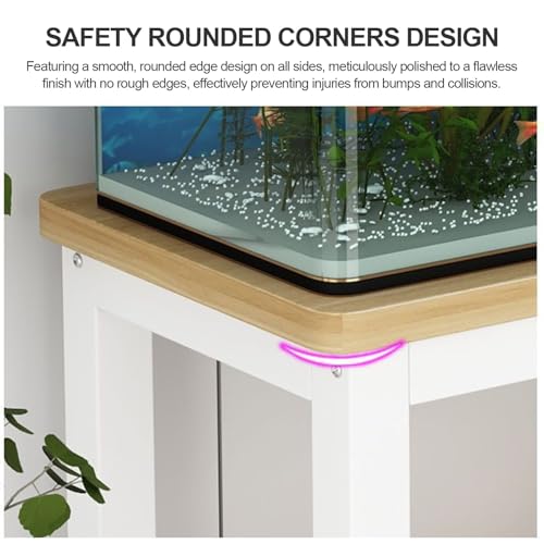 Double-Tier Fish Tank Stand, Heavy-Duty Aquarium Stand, With Shelving Unit, Features Non-Slip Pads, Reptile Enclosure Stand, Suitable For Fishkeeping, Turtle Keeping(Black+Teak,23.6x13.8in) - color: Black+Teak, size: 23.6x13.8in