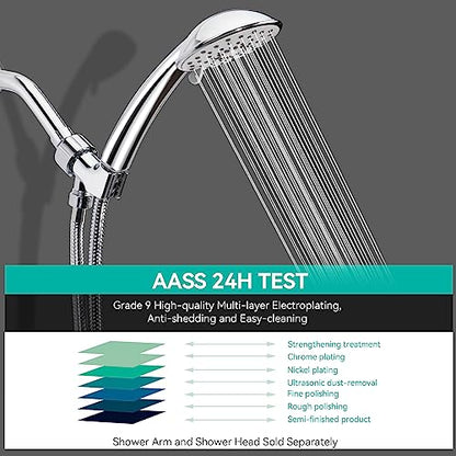 Adjustable Handheld Shower Head Holder- Brass Ball, Premium ABS Bracket- 360 Degree Rotatable Arm Mount and Hose Connector, Shower Adapter- Adjustable Shower Arm Mount, MAYYAYA (Silver) - color: Silver