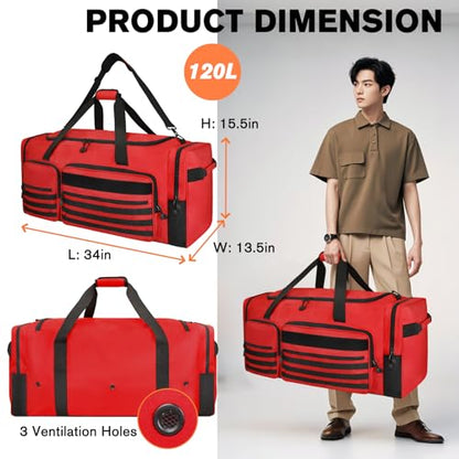 Goloni 130L 튼튼한 대형 더플 장비 가방, 신발 수납 공간이 있는 캐처 기어 백, 야구 더플 백 - color: 레드