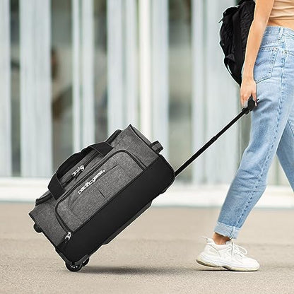 Pacific Gear Duffel Bag with Rolling Wheels - color: Gray, size: 21 inch