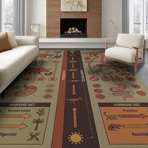 8'x10' Washable Flatwoven Rug, Brown Graphic Palm Tree Stain Resistant Extra Large Carpet for Dining Room, Large Office, Lounge, Non-Slip Chair-Friendly Mat | Ref:1942880 - color: Beige/Pattern 36, size: 8' x 10' (Rectangular)