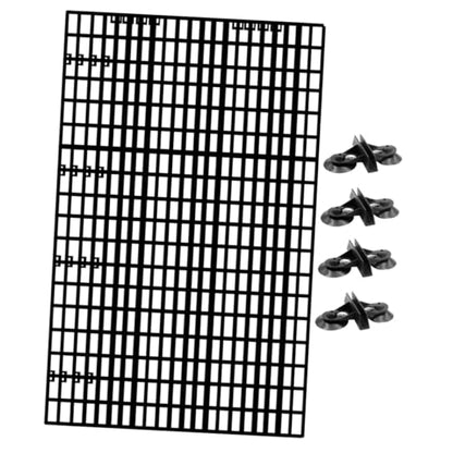 ORFOFE 30x15cm Grid Divider for Fish Tank Spliced Lattice Plate Aquarium Supplies 4 Suction Cups - color: Black