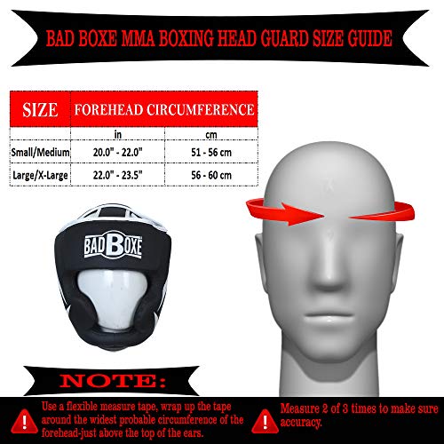 Boxing Head Guard Muay Thai MMA Sparring Headgear… (Black/RED, Small/Medium)