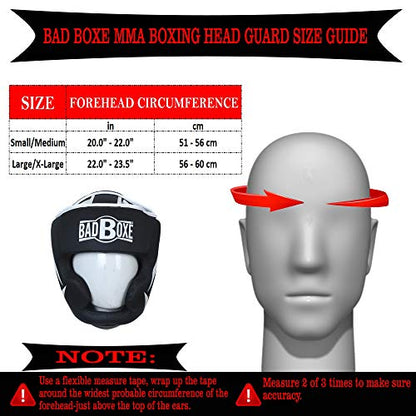 Boxing Head Guard Muay Thai MMA Sparring Headgear… (Black/RED, Small/Medium)
