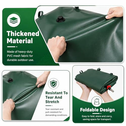 30 Gallon Water Storage Bladder, Premium Tear-Proof & Leakproof PVC Water Storage Tank, Portable Water Tank for Camping, Truck, RV Trips, Emergency, Outdoor & Wild Survival