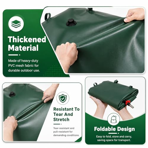 30 Gallon Water Storage Bladder, Premium Tear-Proof & Leakproof PVC Water Storage Tank, Portable Water Tank for Camping, Truck, RV Trips, Emergency, Outdoor & Wild Survival - size: 30 gallon