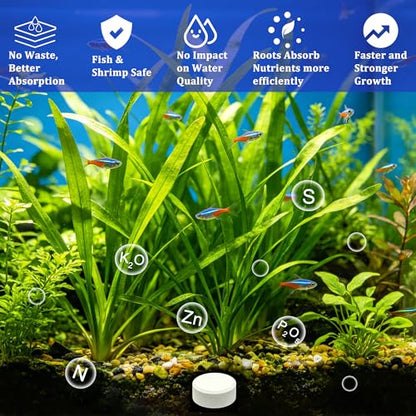 Root Tabs Aquarium Plant Fertilizer – Slow Release Root Feeder Tablets for Freshwater Planted Tanks, Safe for Fish & Shrimp, Helps Develop Strong Roots, 100g/Bottle (1)