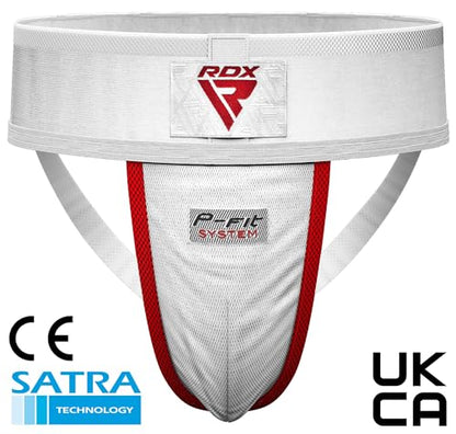RDX Groin Protector Cup Men, Boxing Kickboxing MMA Muay Thai Sparring Groin Guard, Ventilated Adjustable,Karate Fighting Training, Underwear Jiu Jitsu BJJ Protection, Boys Youth - color: White, size: Medium