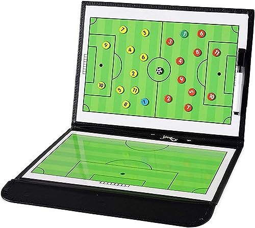 Soccer Coaching Board, Magnetic Soccer Clipboard for Coaches, Football Foldable Board with Dry Erase, Marker Pen