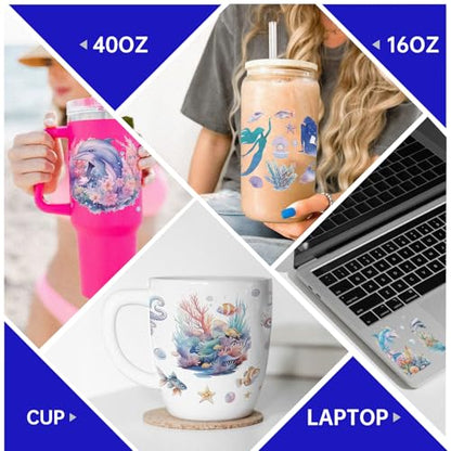 UV DTF Cup Wrap Transfer Stickers Rub On Transfers 4 Sheets Art Guru Tumblers Water Bottles Mugs Glasses Cups - style: Art Guru