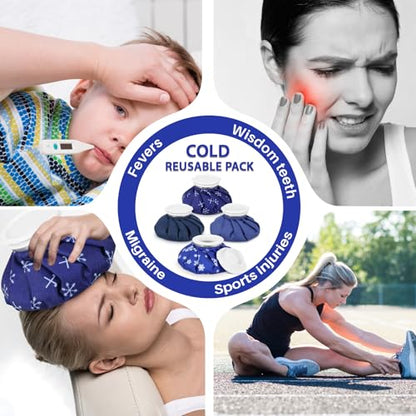 Honoson Reusable Ice Bags Hot Cold Therapy Leakproof,Snowflakes Style | Screw Cap Leak-proof Seal, For Injuries Swelling Bruises Fever, Soft Breathable Fabric Stays Flexible, Wide Opening Easy Fill - style: Snowflakes Style