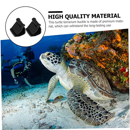 Mikikit Reptile Feeding Tank Buckle 4pcs Tortoise Breeding Box Latch Turtle Aquarium Accessory