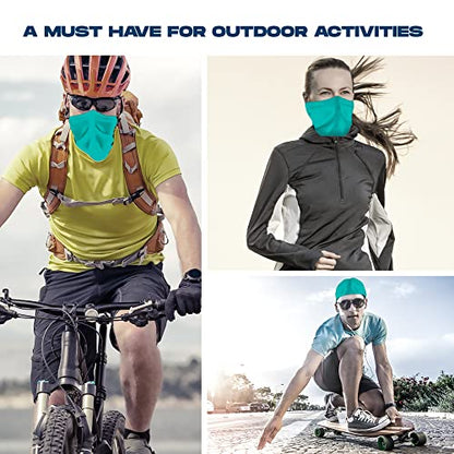 ARMORAY Face Mask Washable & Reusable Balaclava Neck Gaiter-Sun Protection Bandana Scarf Masks for Men & Women Hiking Fishing - color: Teal