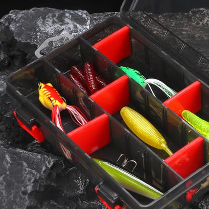 Grids Fishing Tackle Box Waterproof Seal Fishing Tool Storage Box Lures Baits Storage Case with Adjustable Compartments