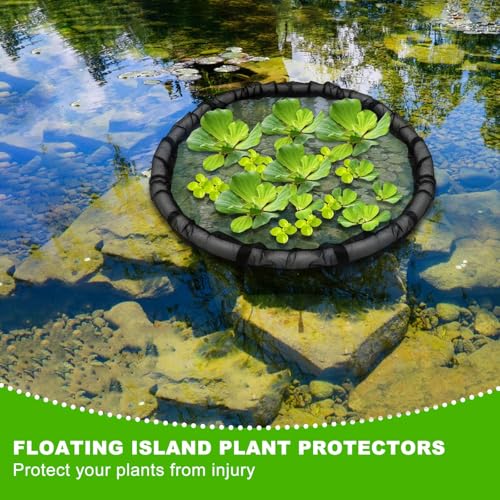 2Pack Round Floating Flora Fish Barrier Floating Island Plant Protector Floating Flora Island for Pond Protects Your Floating Plants from Pond Fish