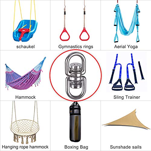 SELEWARE Heavy Duty Bearing Swing Swivel, 360° Rotation Hanging Accessory - color: Swivel Only