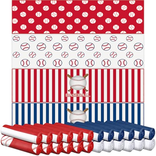 FuWeave 24 Pcs Red Baseball Cooling Towels Gifts 40 x 12 Inch - color: Baseball 3, size: 40 x 12 inches