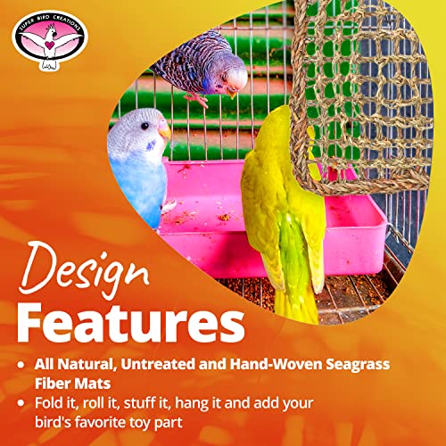 Super Bird Creations SB50007 Seagrass Mat for Cage Decor, Pet Enrichment and Boredom Relief - Versatile Toy-Making Base - Ideal for Parrots - Small to Large Birds & Reptiles - 7"x12" (1 Pack)