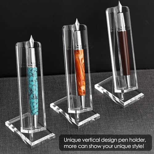 Acrylic Pen Holder Desktop Display, Vertical Fountain Pen Pencil Stand Ballpoint Showholder, Clear Makeup Brush Rack, Paintbrush Drying Support Organizer Desk for Exhibitions,Office,Store Use - style: Vertical Pen Holder（1PCS)